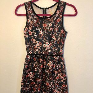 A-Line dark floral dress xhilaration XS